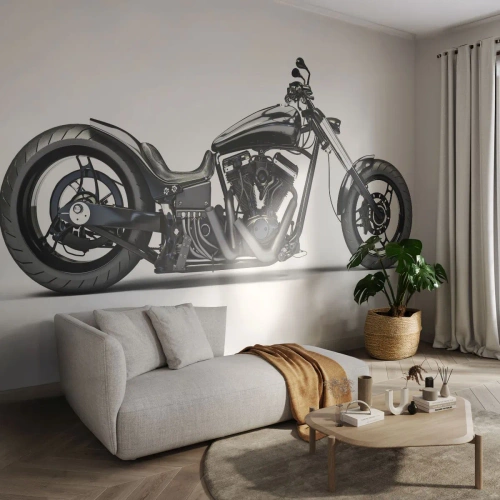 Fotomurali Autoadesivo Deluxe Sticker - Per chi ama la libertà - Settore automobilistico, Moto, Chopper - 450x315 cm