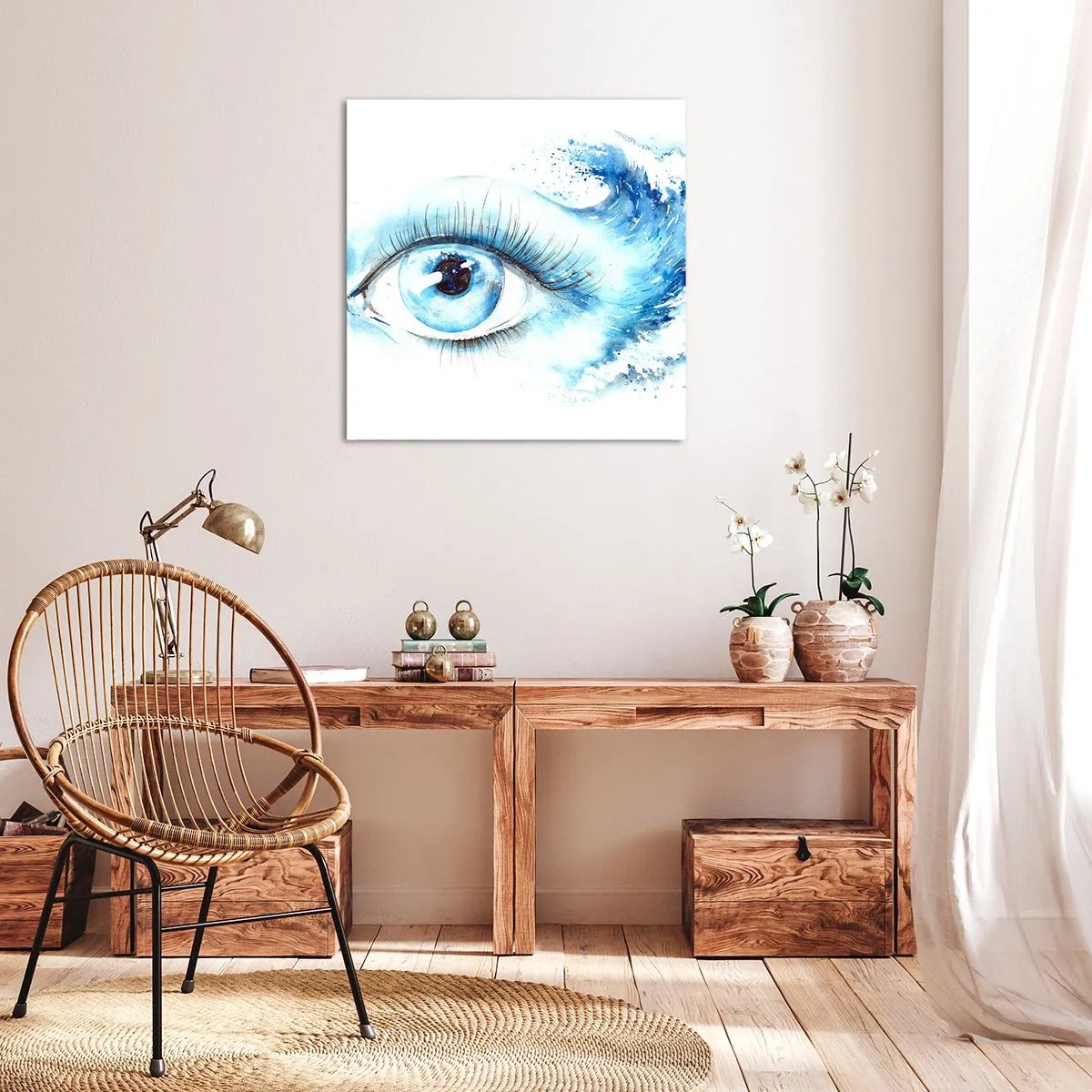 Quadro su tela - Stampe su Tela - Immergersi nell'azzurro dello sguardo - 50x50 cm