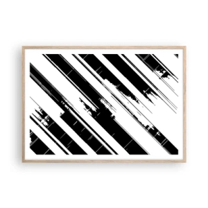 Poster in cornice rovere chiaro - Composizione intensa e dinamica - 100x70 cm