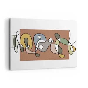Quadro su tela - Stampe su Tela - Astrazione colorata con macchie e linee - 100x70cm - Un'astrazione da ridere - Decorazione murale moderna per soggiorno e camera da letto ARTTOR
