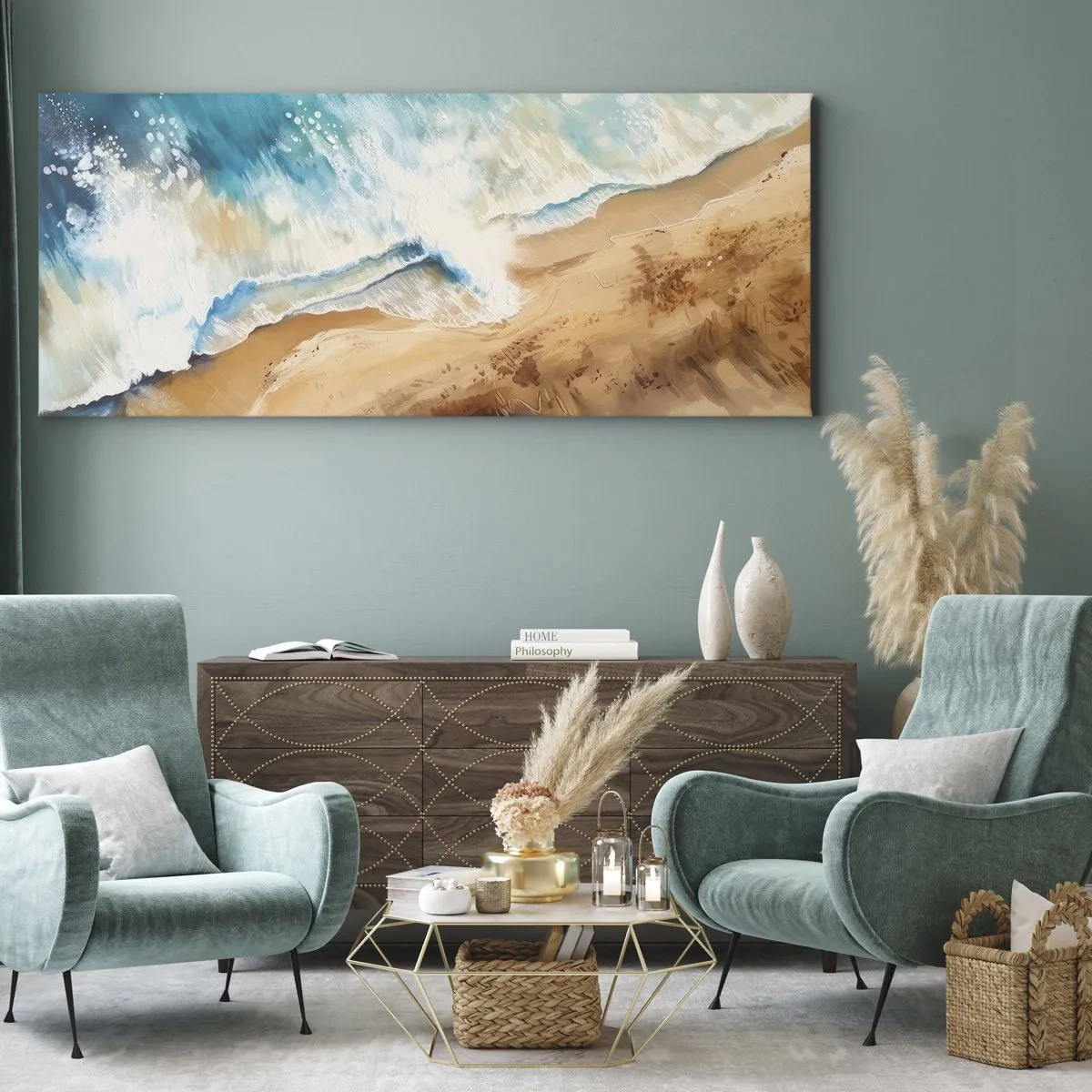 Quadro su tela - Stampe su Tela - L'onda che ritorna - 100x40 cm
