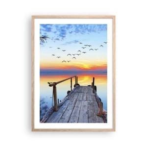 Poster in cornice rovere chiaro - Il tempo del ritorno - 50x70 cm