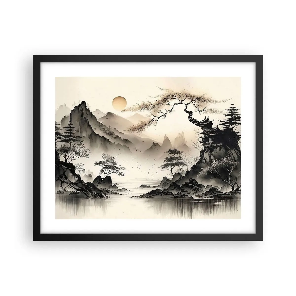 Poster in cornice nera - Il fascino irripetibile dell'oriente - 50x40 cm