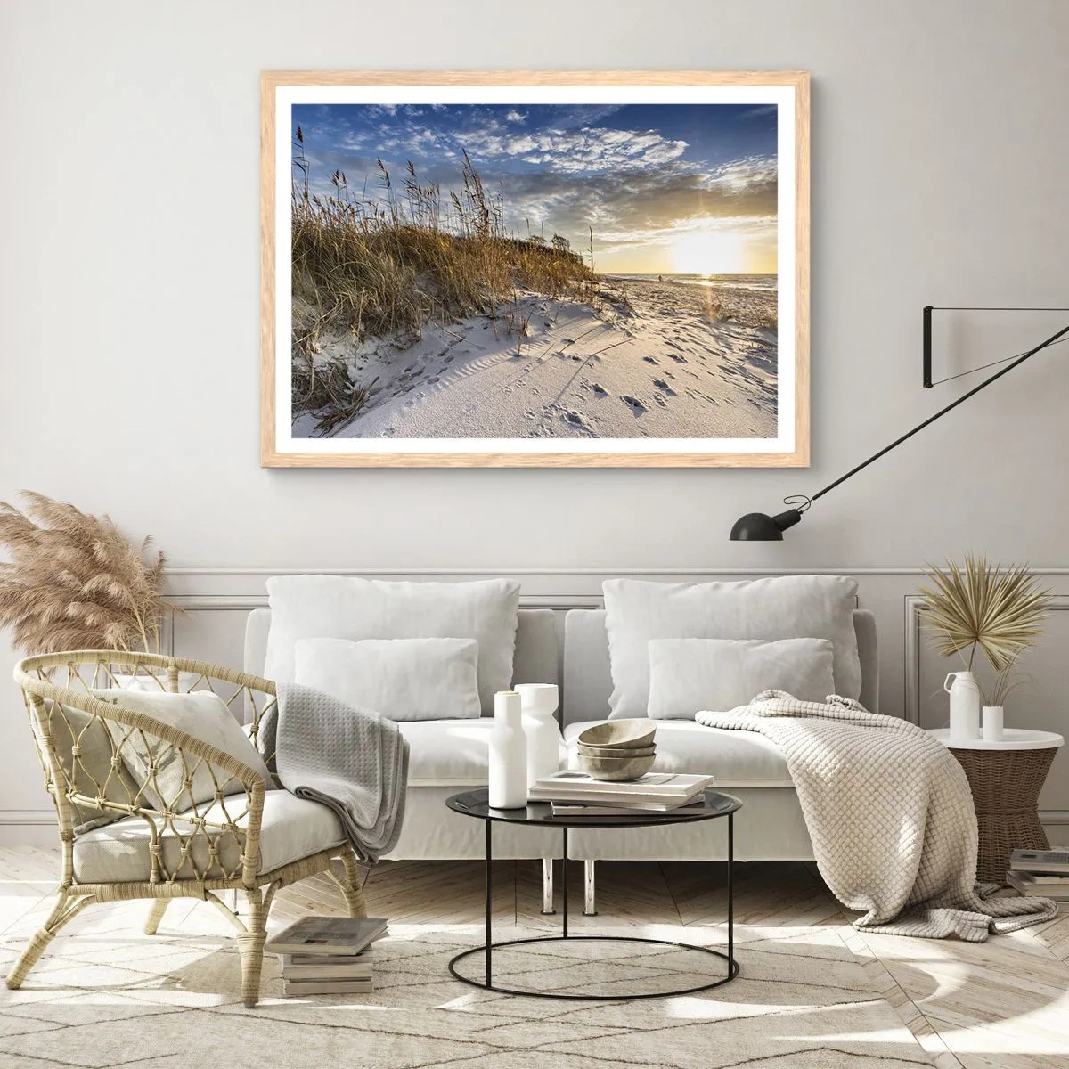 Poster in cornice rovere chiaro - Invito a passeggiare - 50x40 cm