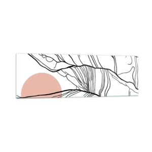 Quadro su vetro - Linee minimaliste con accenti geometrici - 160x50cm - Nella rete dei rami - Decorazione murale moderna per soggiorno e camera da letto ARTTOR