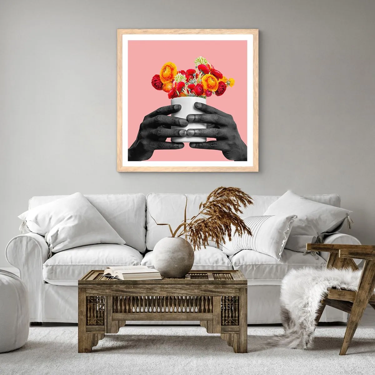 Poster in cornice rovere chiaro - Apoteosi di vita - 40x40 cm