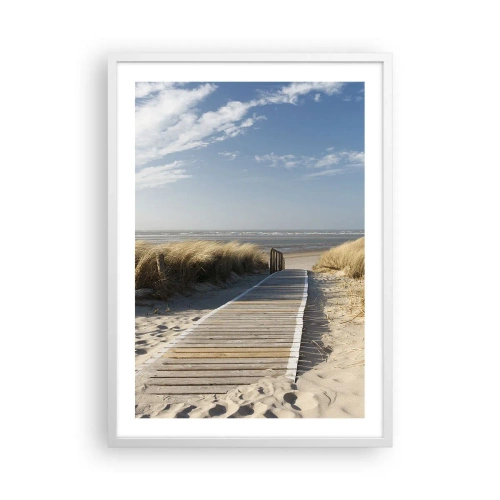 Poster in cornice bianca - Dopo la duna, nel fruscio dell'erba - 50x70 cm