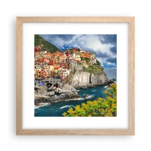 Poster in cornice rovere chiaro - Aggrappate alla roccia - 30x30 cm