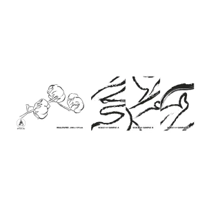 Campione di Fotomurale Adesivo Deluxe Sticker - Piumino di cotone - cotone, Minimalismo, Contorno - 100x30 cm