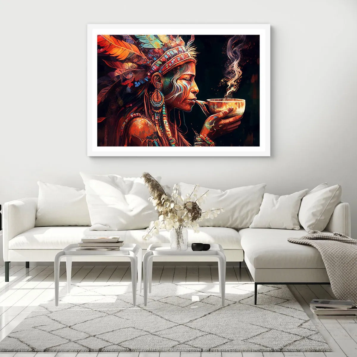 Poster in cornice bianca - Rituale magico - 40x30 cm