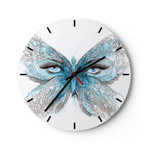 Orologio da parete - Orologio in Vetro - Argo azzurro - 40x40 cm