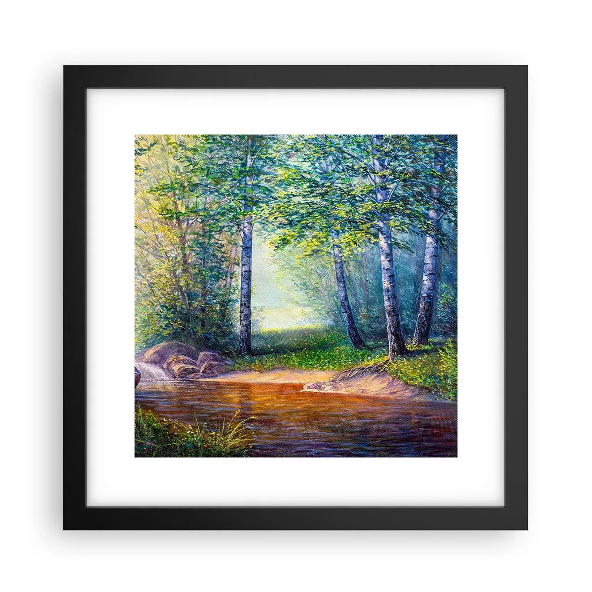 Poster in cornice nera - Scena di beatitudine - 30x30 cm