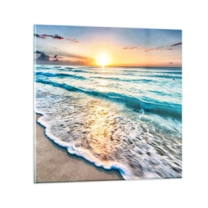 Quadro su vetro - Tramonto sul mare - 30x30 cm