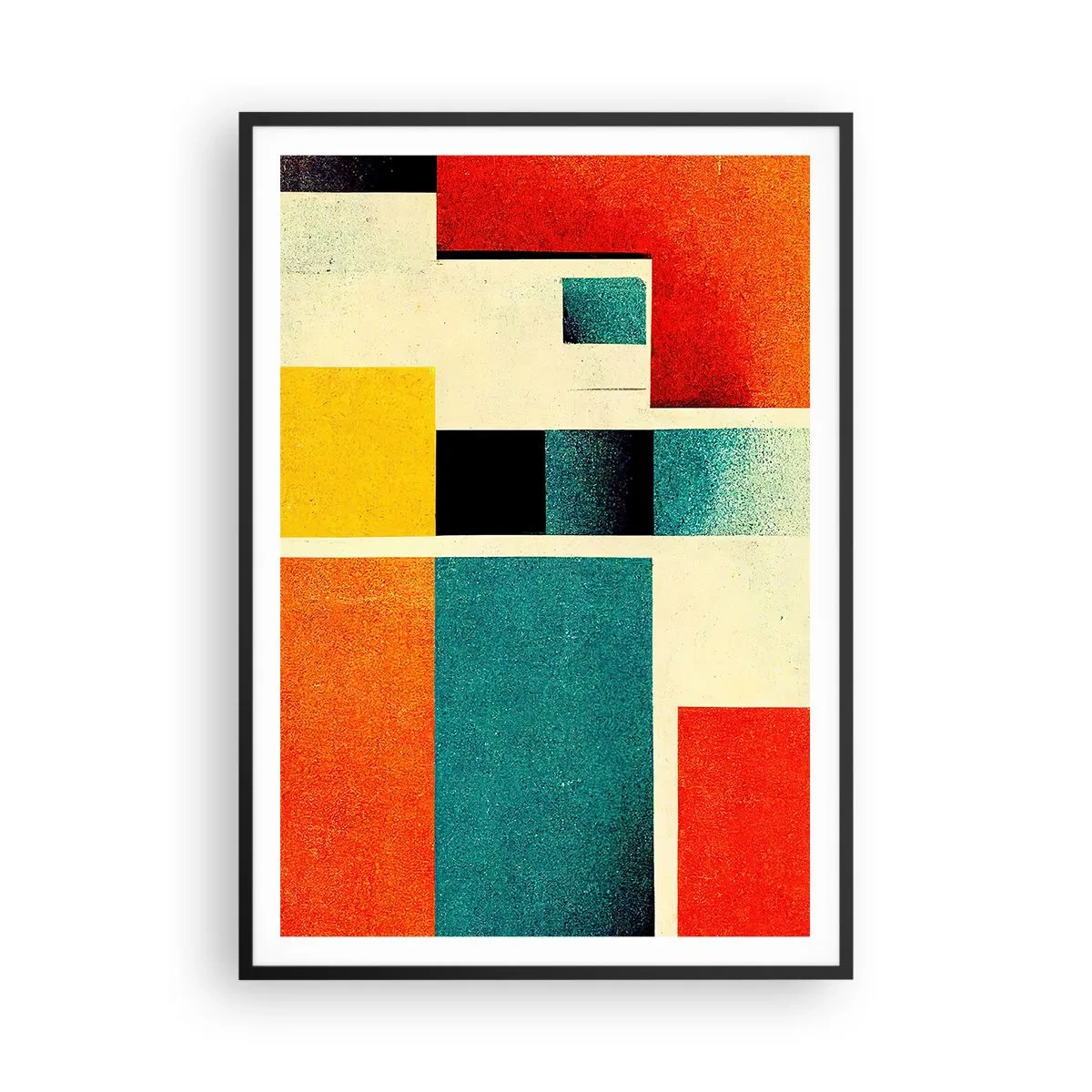 Poster in cornice nera - Astrazione geometrica: energia buona - 70x100 cm