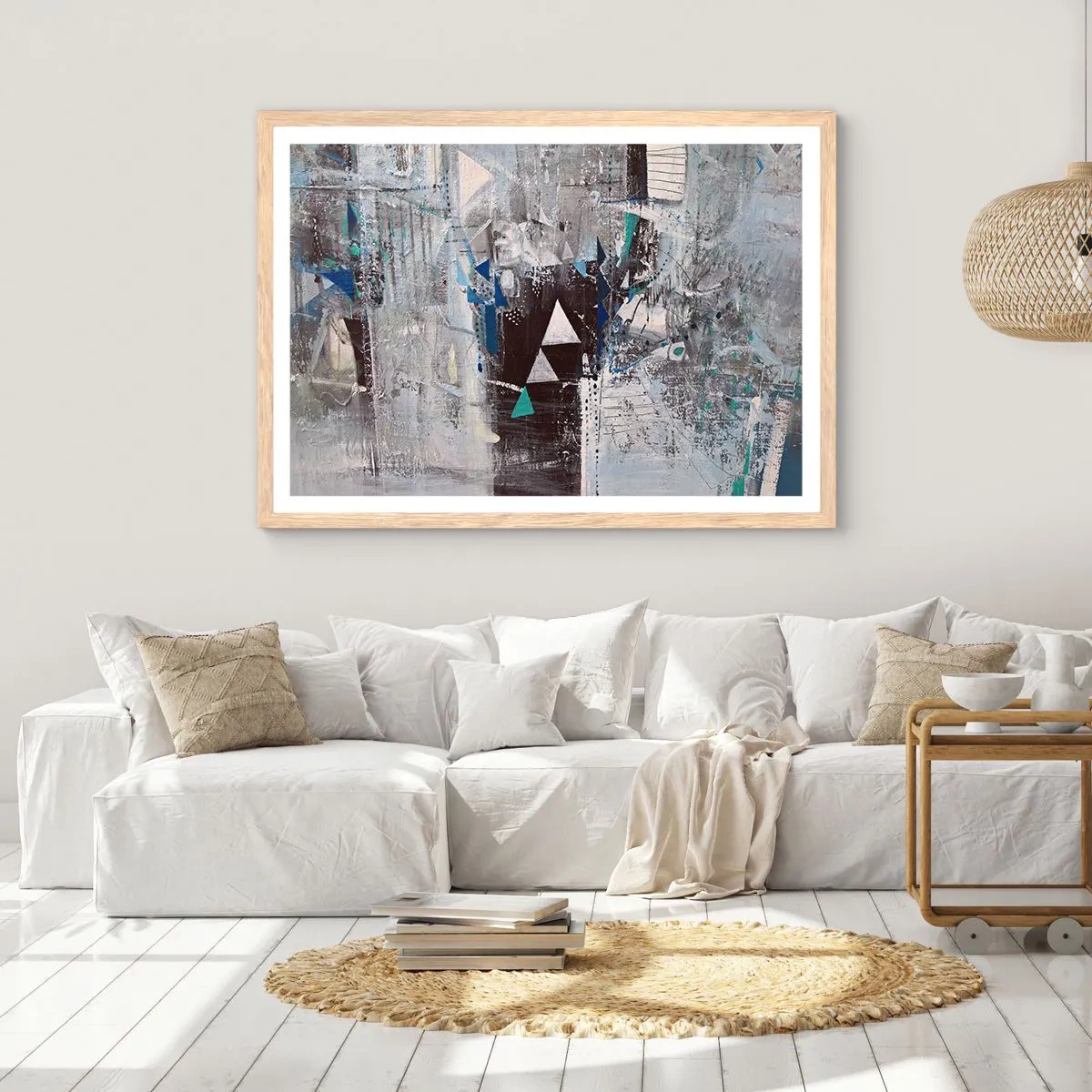 Poster in cornice rovere chiaro - L'ordine superiore dei triangoli - 50x40 cm