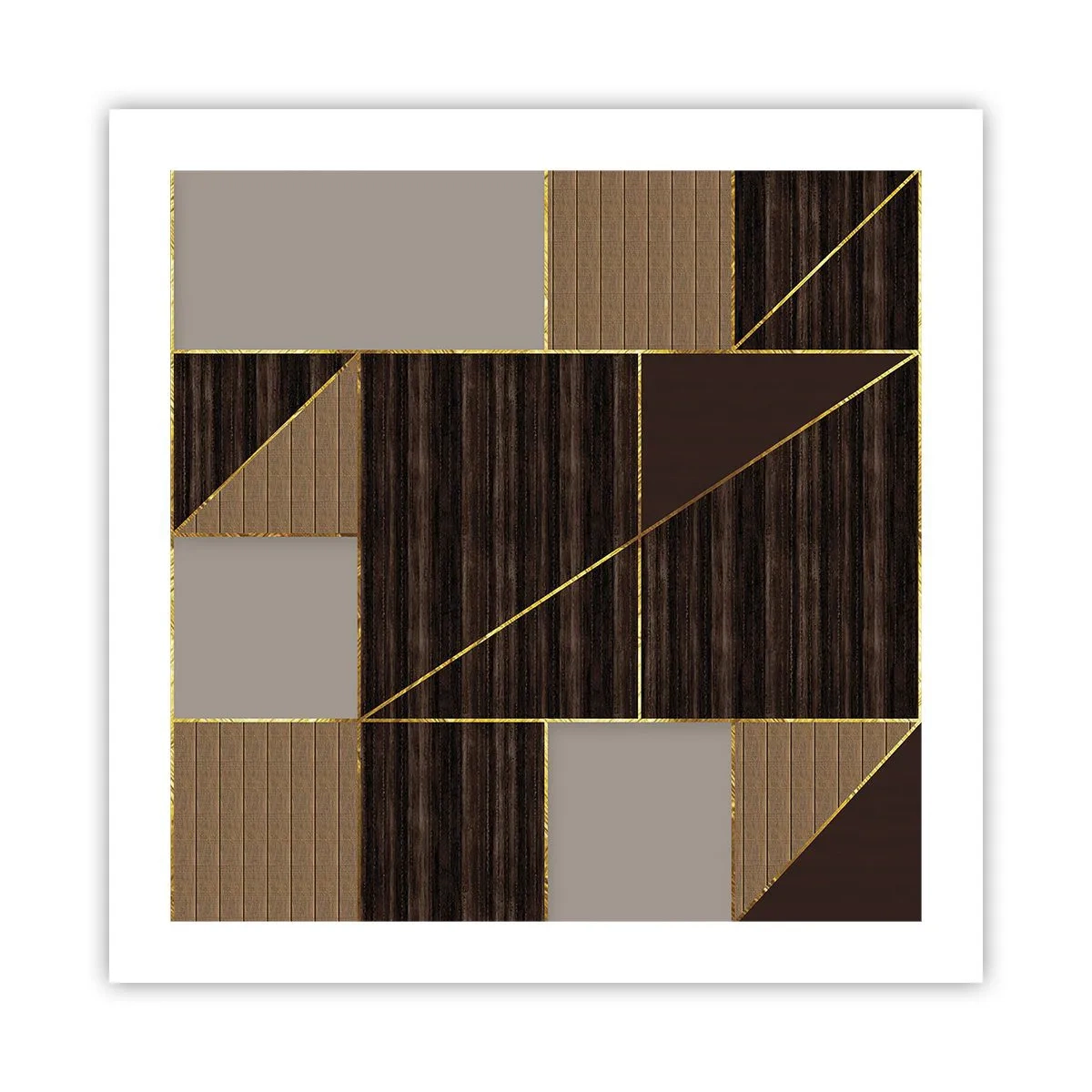 Poster - Mosaico di marrone e oro - 50x50 cm