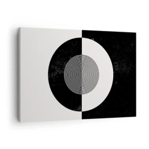 Quadro su tela - Stampe su Tela - Motivo grafico in bianco e nero a contrasto - 70x50cm - Armonia in bianco e nero - Decorazione murale moderna per soggiorno e camera da letto ARTTOR