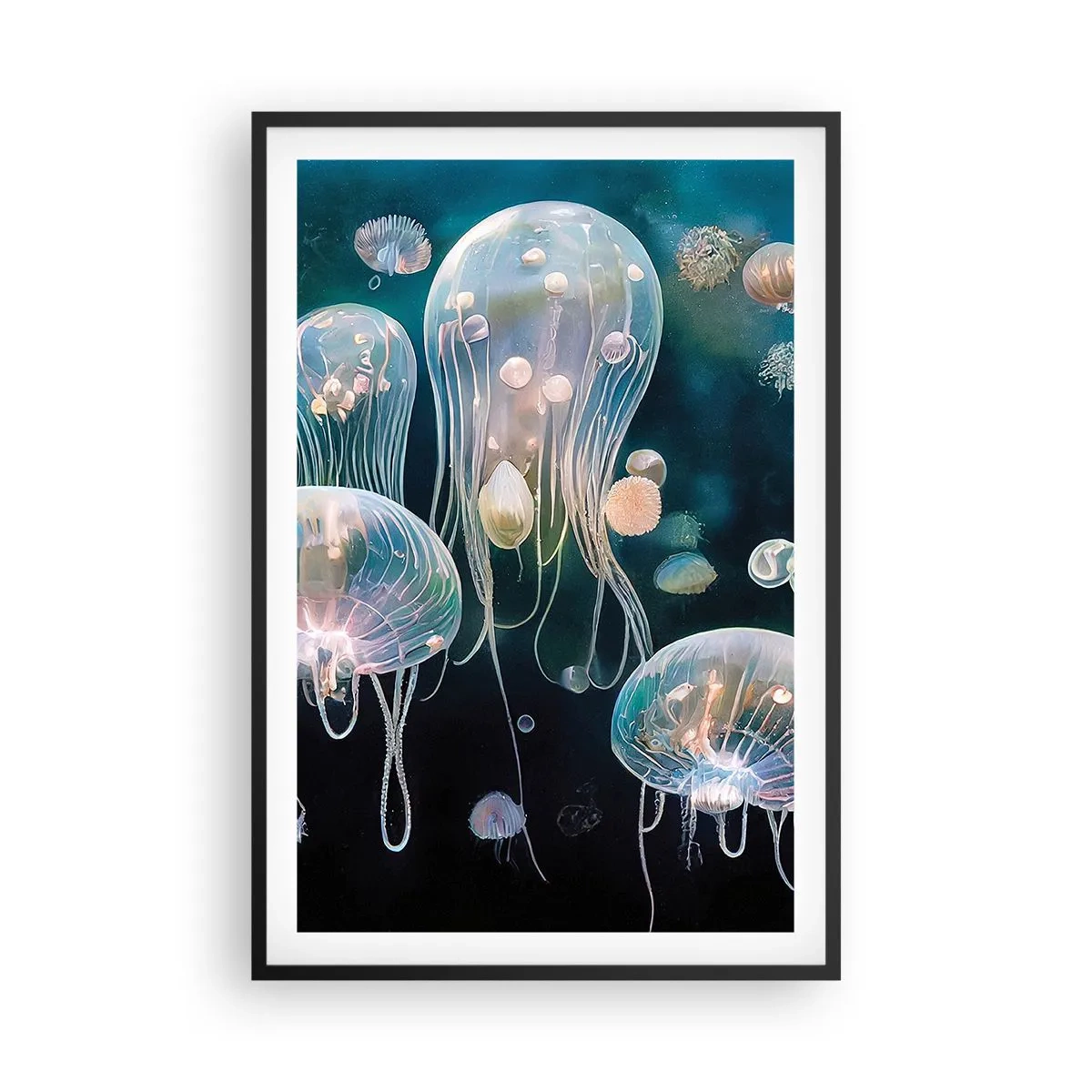 Poster in cornice nera - Danza sottomarina - 61x91 cm