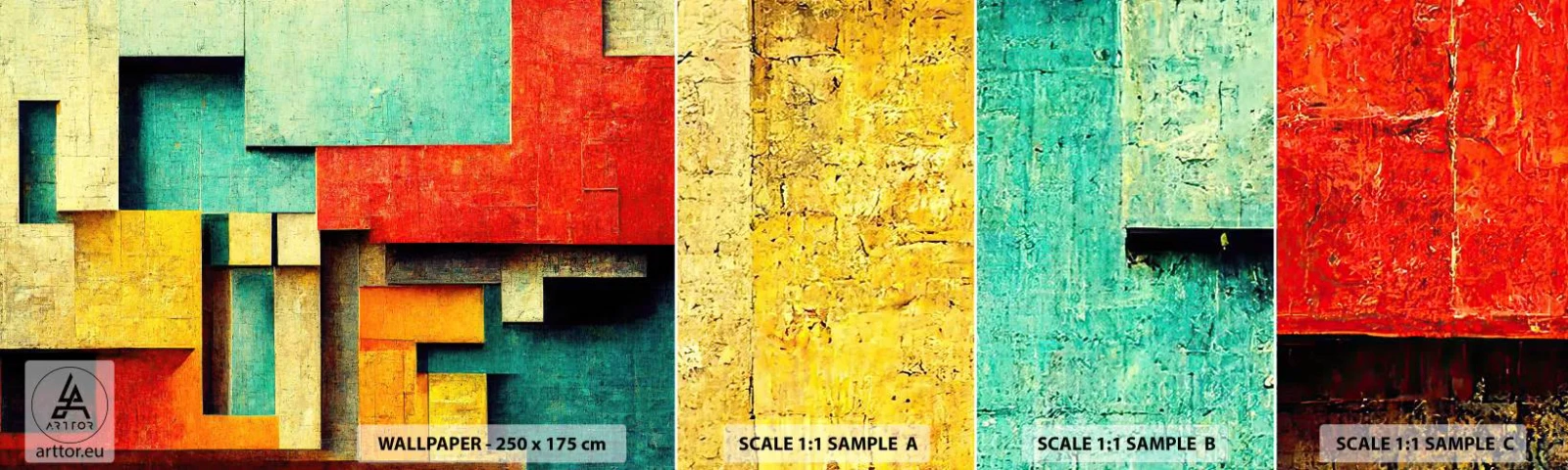 Campione Di Fotomurale Standard Eco - Il festival degli angoli retti - 3D, Pezzo, Geometrico - 100x30 cm