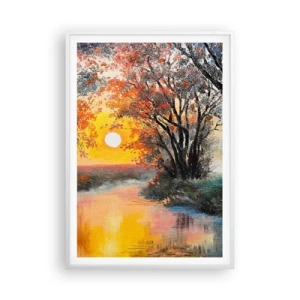 Poster in cornice bianca - Atmosfera autunnale - 70x100 cm