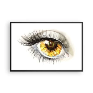 Poster in cornice nera - Uno sguardo caldo come l'estate - 91x61 cm