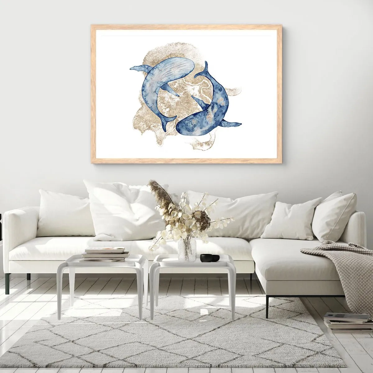 Poster in cornice rovere chiaro - Amicizia o amore? - 70x50 cm