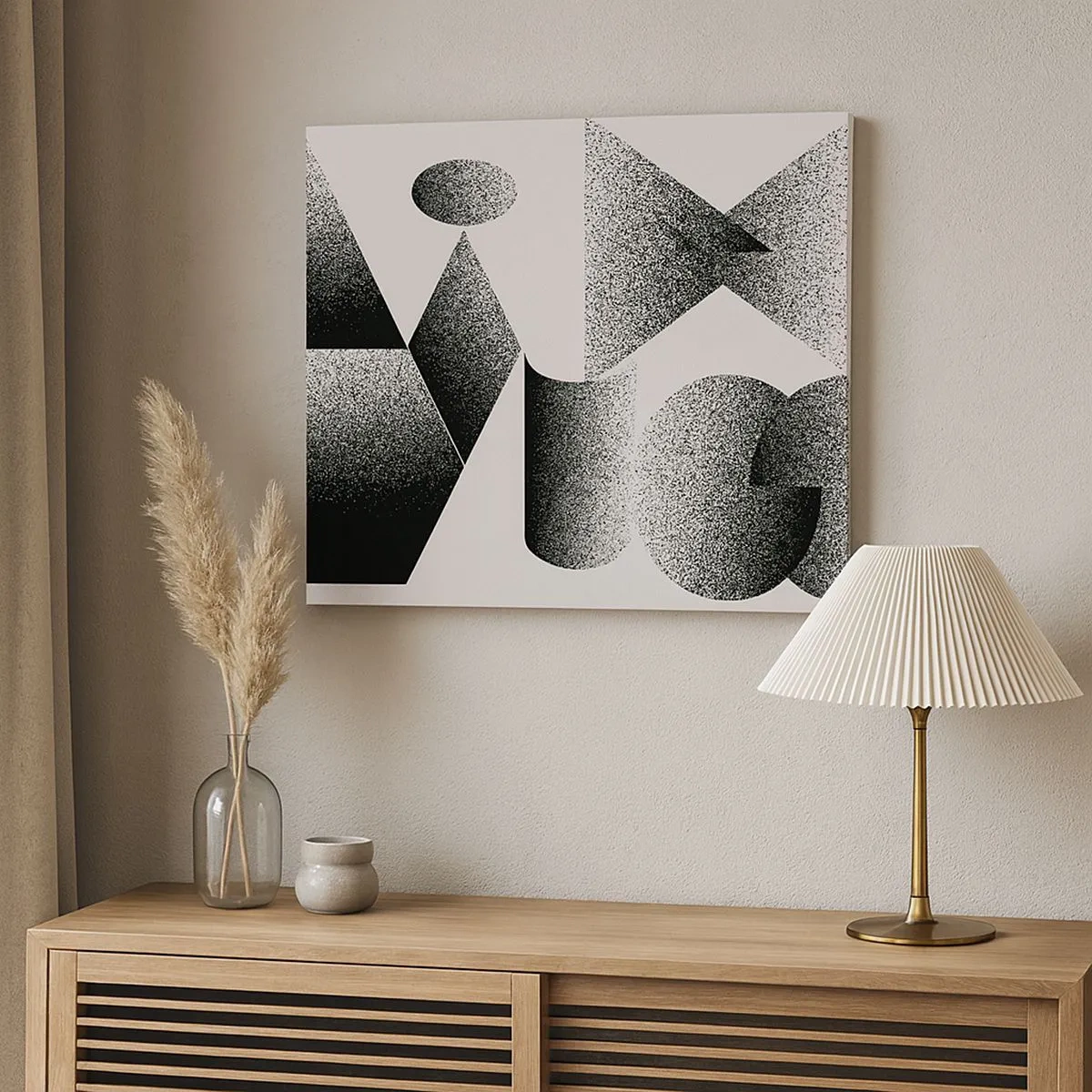 Quadro su tela - Stampe su Tela - Geometria composta da angoli e forme ovali - 70x50cm - Angoli e ovali - Decorazione murale moderna per soggiorno e camera da letto ARTTOR