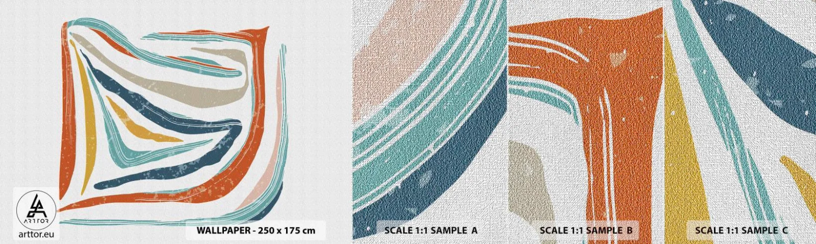 Campione di Fotomurale Premium Canvas - Astrazione piacevolmente sorridente - Boho, Pezzo, Moderno - 100x30 cm