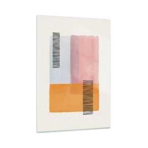 Quadro su vetro - Rettangoli astratti con linee in stile minimalista - 50x70cm - Da un angolo all'altro - Decorazione murale moderna per soggiorno e camera da letto ARTTOR