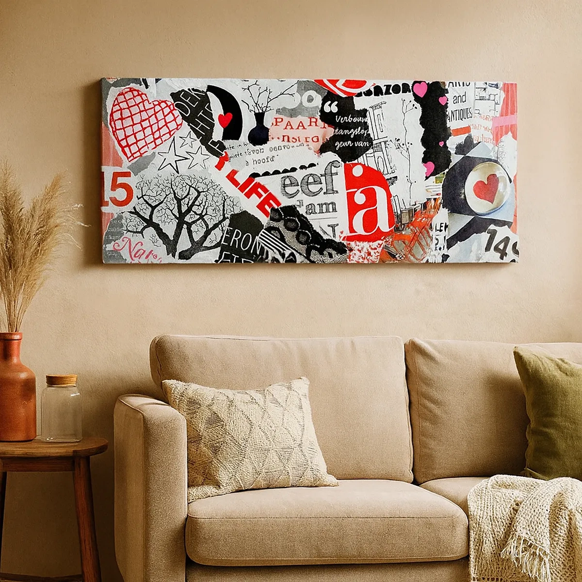 Quadro su tela - Stampe su Tela - Collage hipster - 30x30 cm