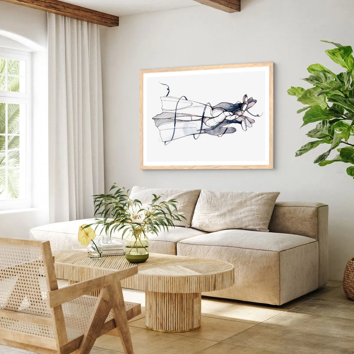 Poster in cornice rovere chiaro - Studio del tocco - 91x61 cm