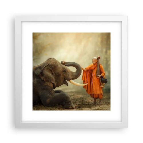 Poster in cornice bianca - Incontro nel viaggio - 30x30 cm