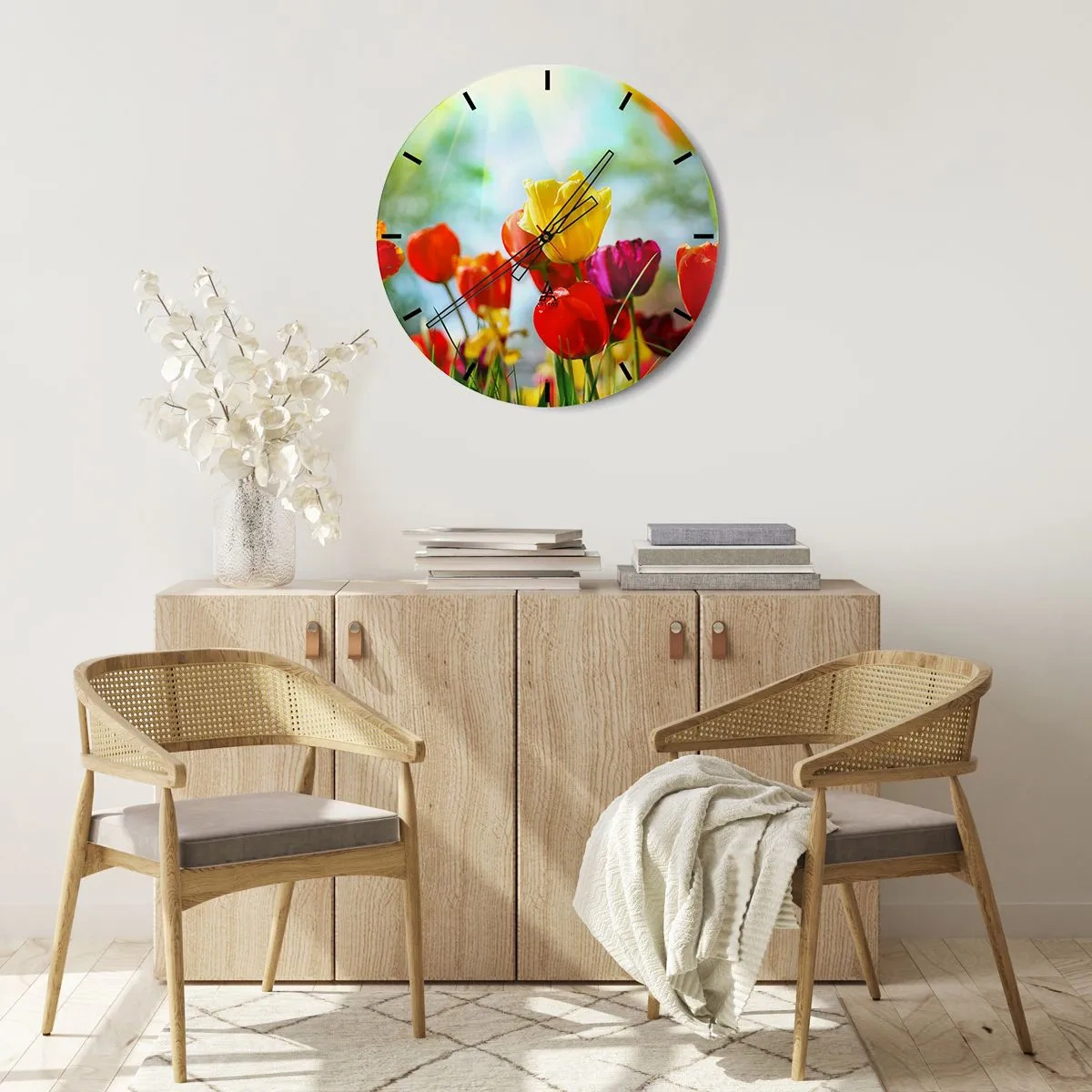 Orologio da parete - Orologio in Vetro - Tutti i colori del sole - 30x30 cm