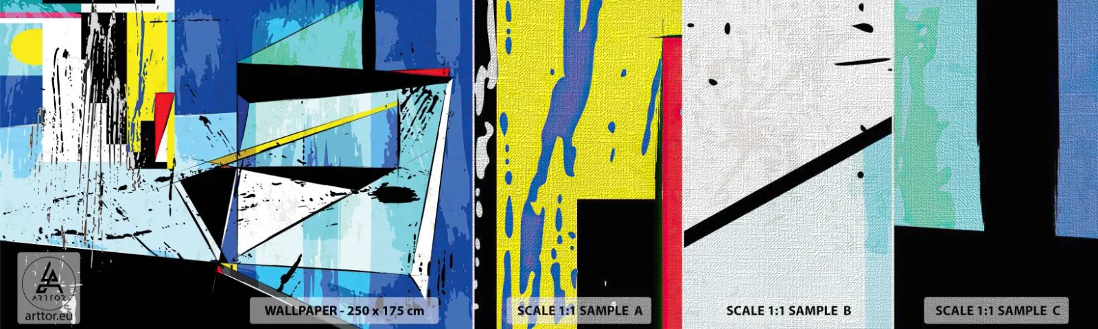 Campione di Fotomurale Premium Canvas - Guardando il mondo da un'angolazione... - Astrazione, Pezzo, Modello moderno - 100x30 cm