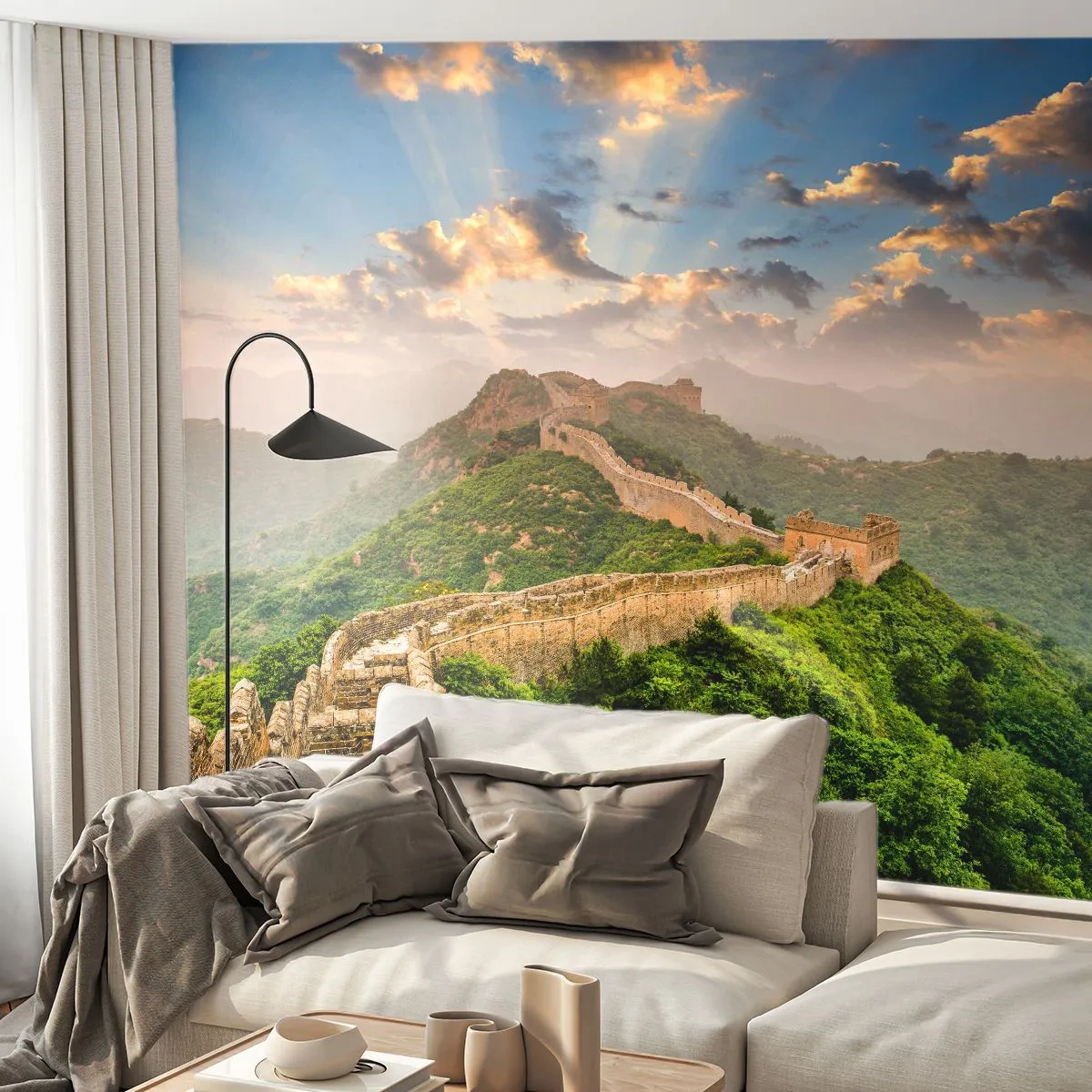 Fotomurali Autoadesivo Deluxe Sticker - La grandezza che non passa mai - Paesaggio, La grande Muraglia cinese, Asia - 250x175 cm