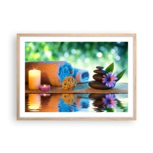 Poster in cornice rovere chiaro - Tempo per il corpo - 70x50 cm