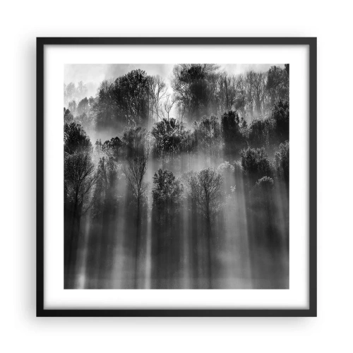 Poster in cornice nera - Nei getti di luce - 50x50 cm