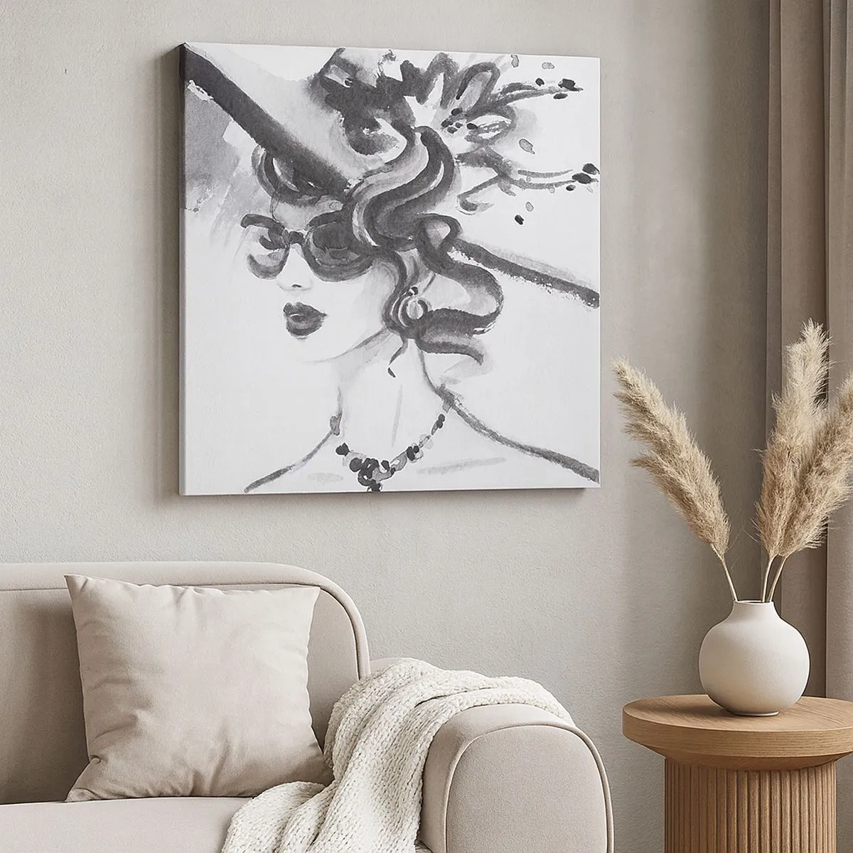 Quadro su tela - Stampe su Tela - Donna di carattere - 30x30 cm