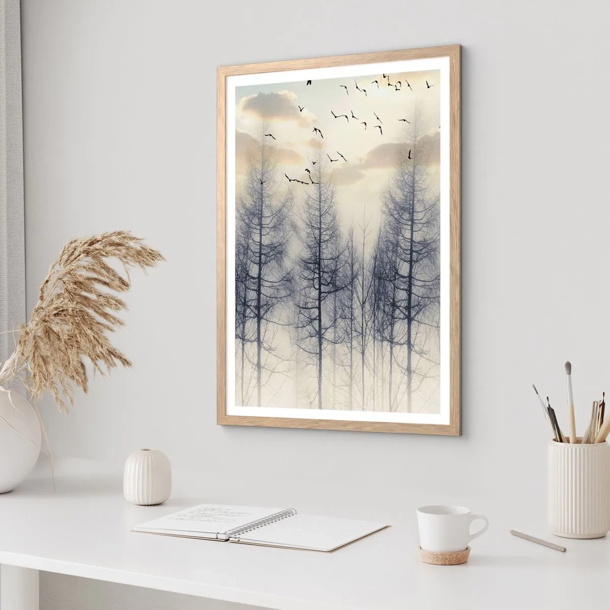 Poster in cornice rovere chiaro - Lo spirito della foresta - 70x100 cm