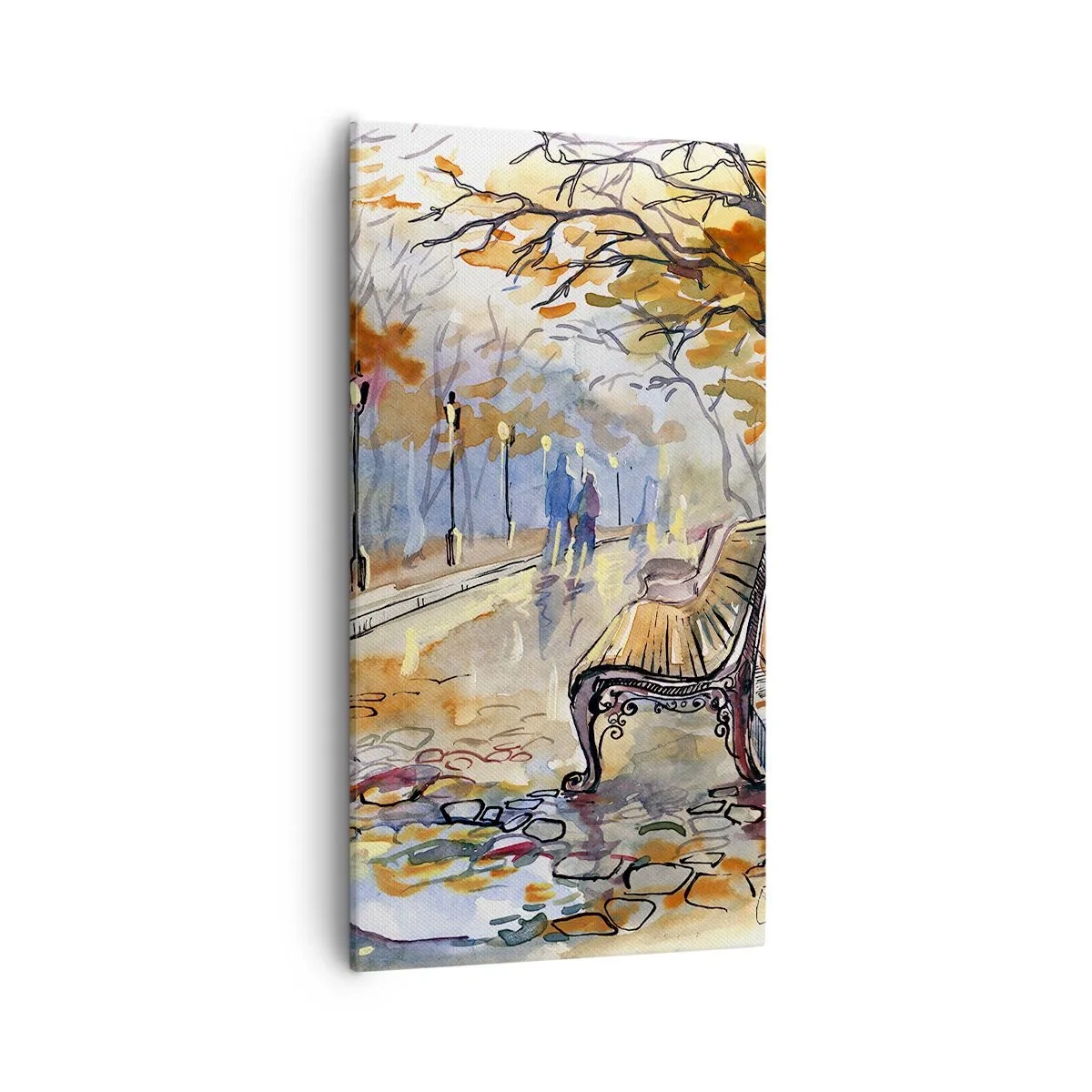 Quadro su tela - Stampe su Tela - Passeggiando insieme l'autunno - 55x100 cm