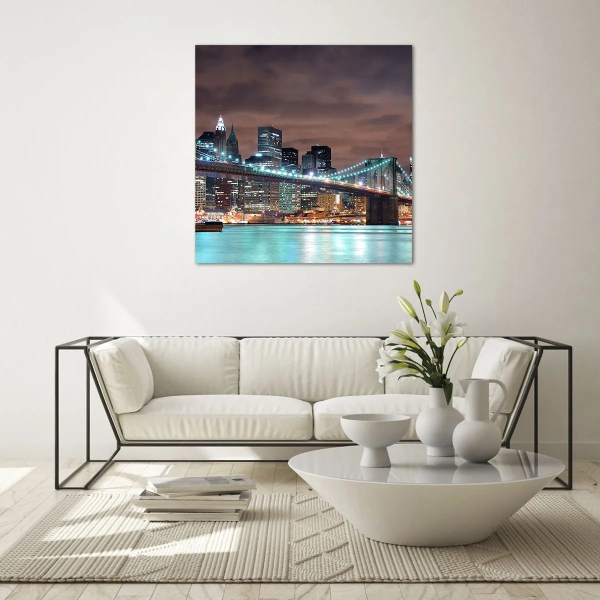 Quadro su vetro - Le luci della grande città - 70x70 cm