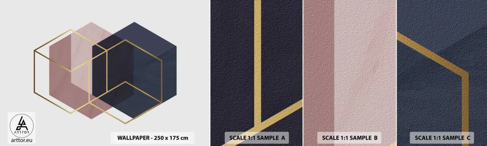 Campione di Fotomurale Adesivo Deluxe Sticker - La forza della semplicità - Astrazione, Pezzo, Esageno - 100x30 cm