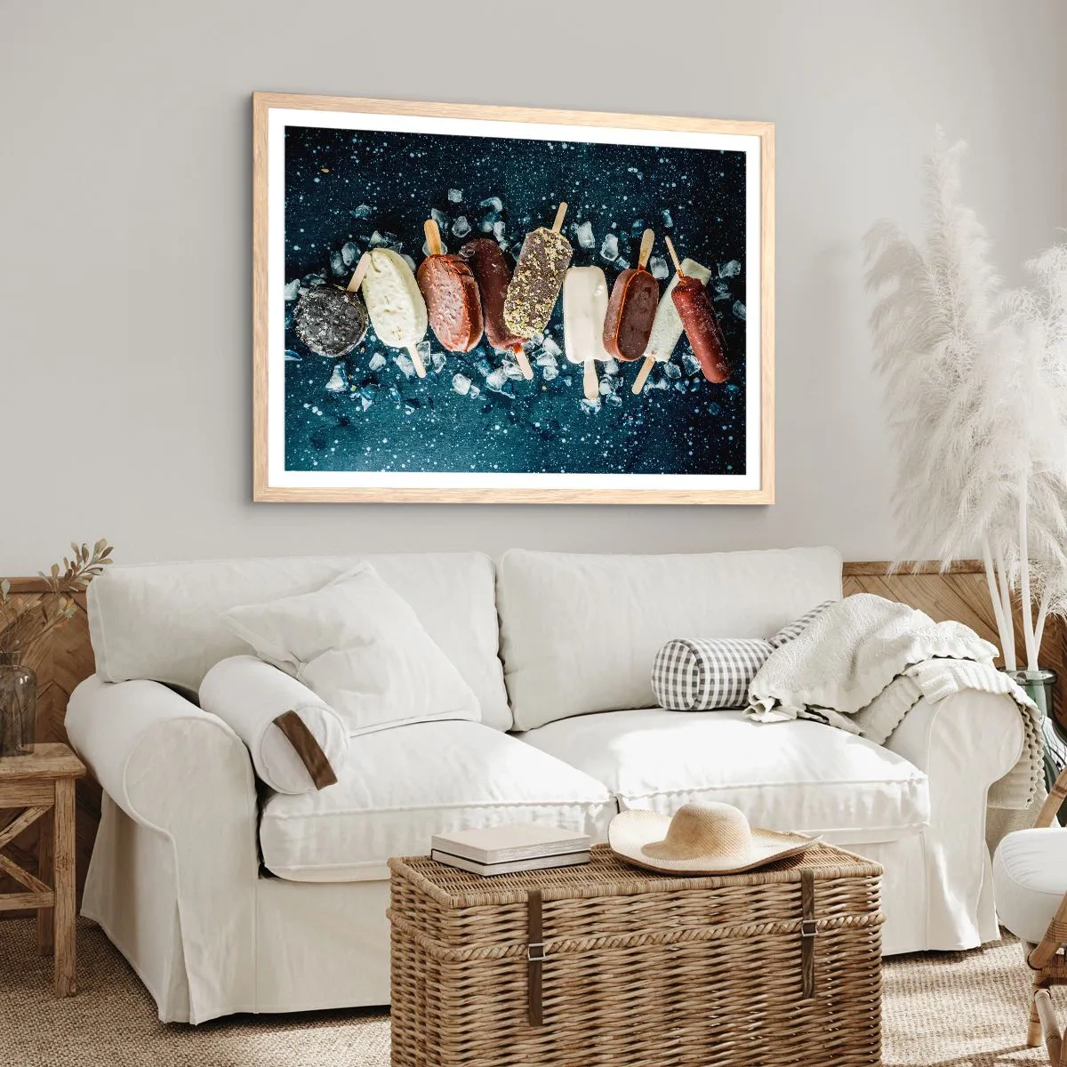 Poster in cornice rovere chiaro - Il sapore della calda estate - 100x70 cm