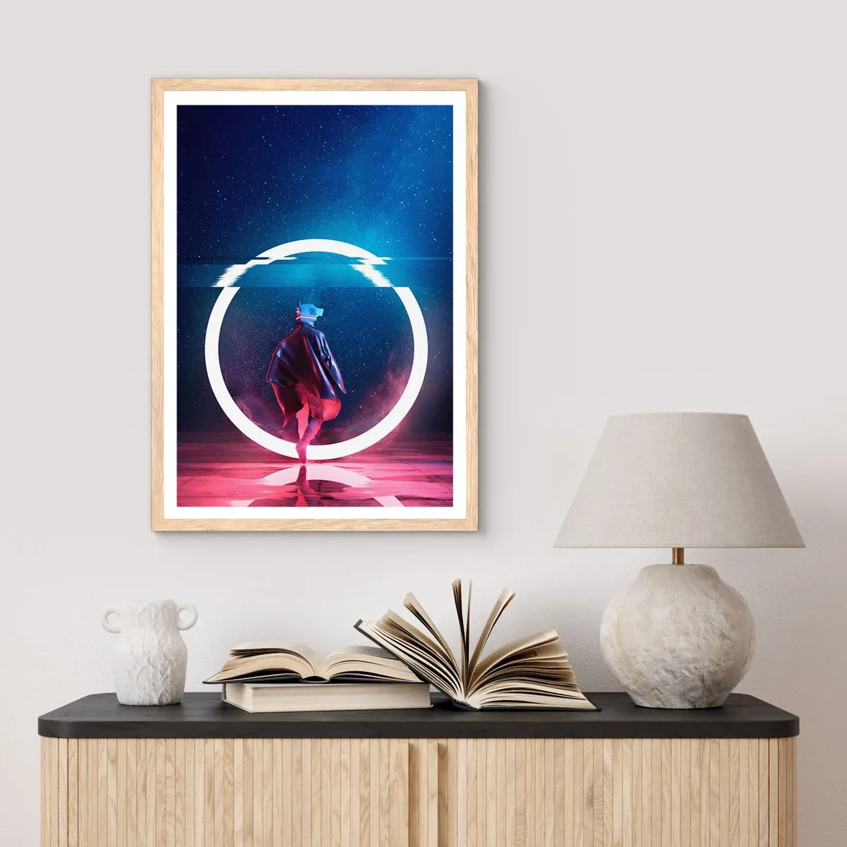 Poster in cornice rovere chiaro - Tra due mondi - 40x50 cm
