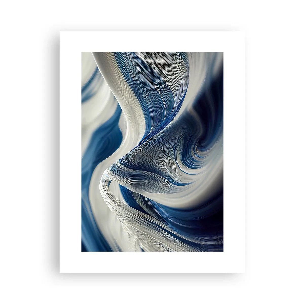 Poster - Fluidità di blu e di bianco - 30x40 cm