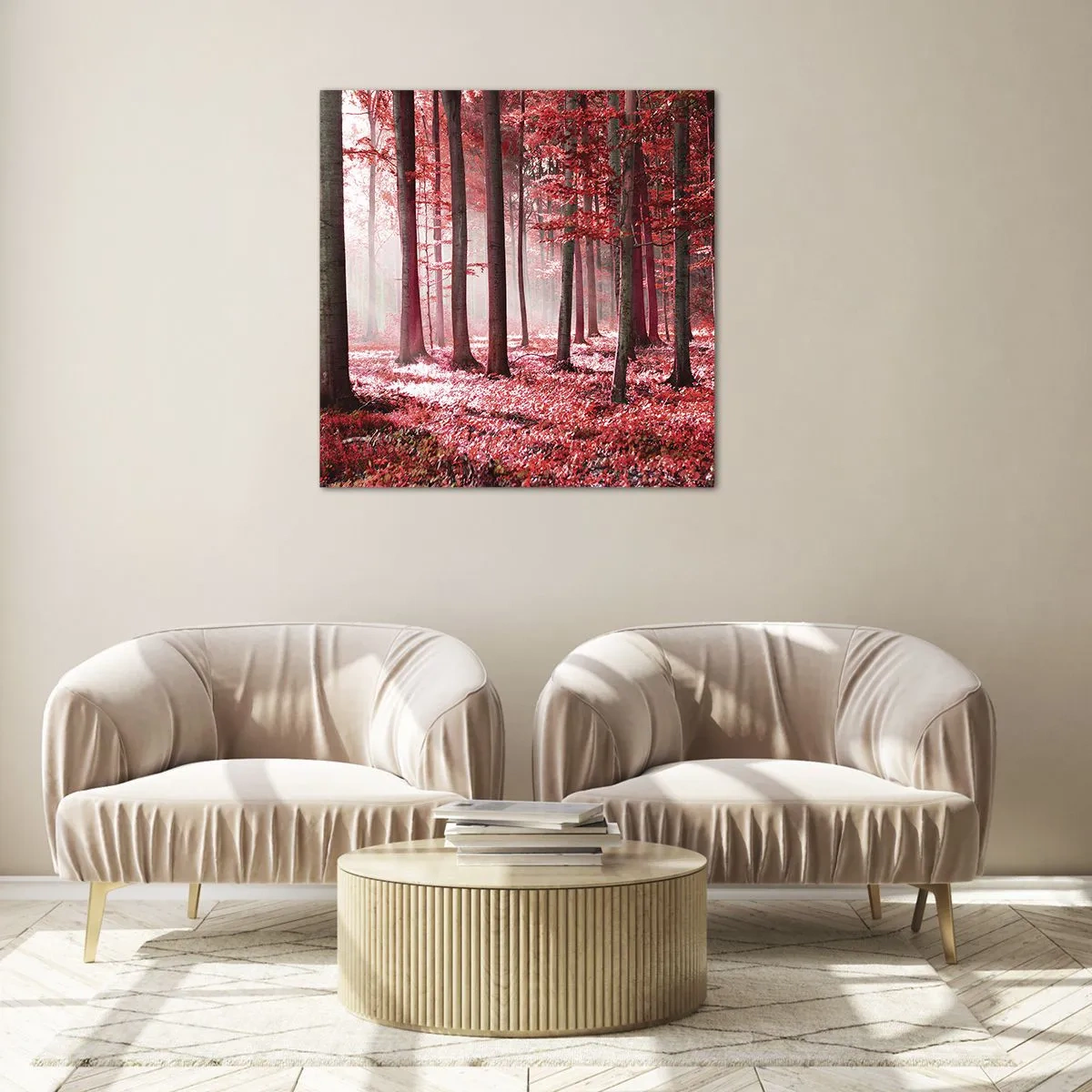 Quadro su vetro - Anche rosso è bello - 40x40 cm