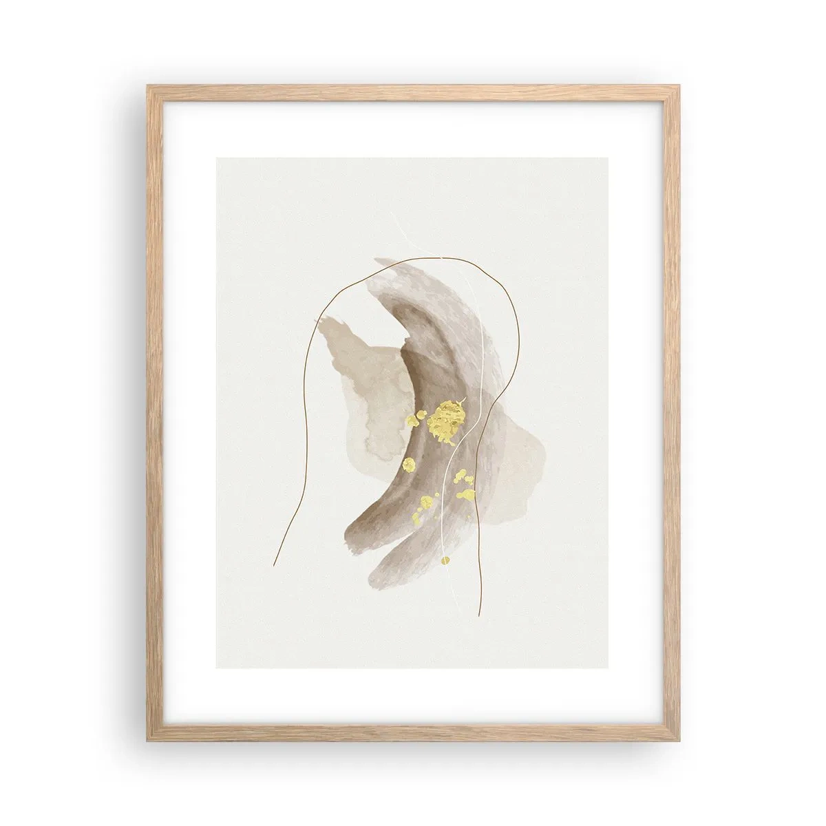Poster in cornice rovere chiaro - Incontro nello spazio - 40x50 cm