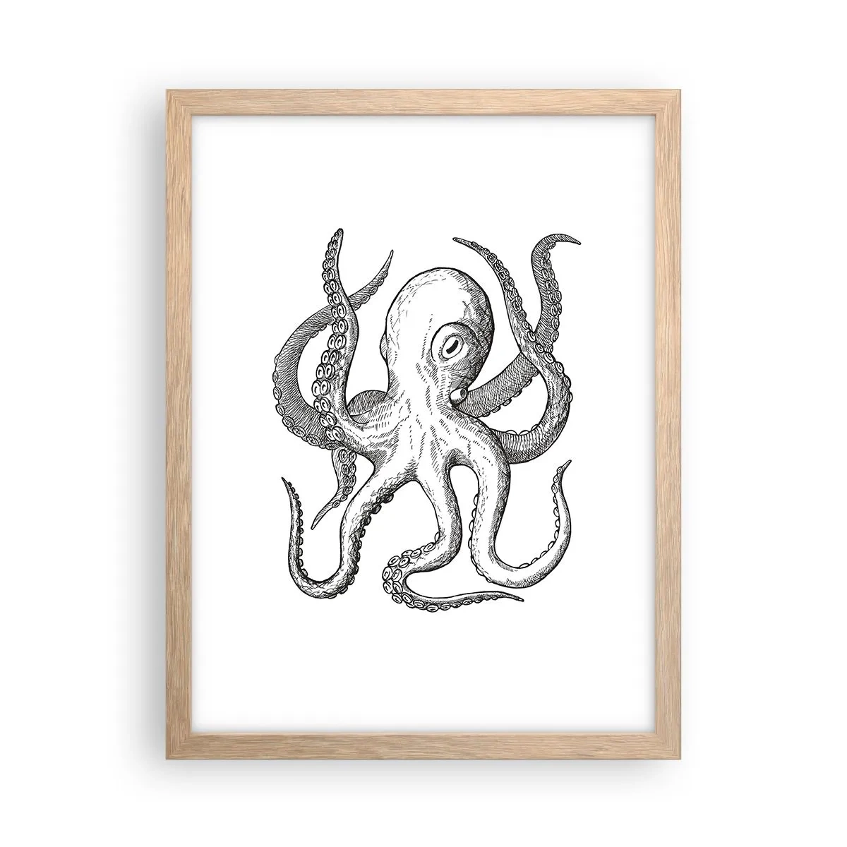 Poster in cornice rovere chiaro - Ballando con le onde - 30x40 cm