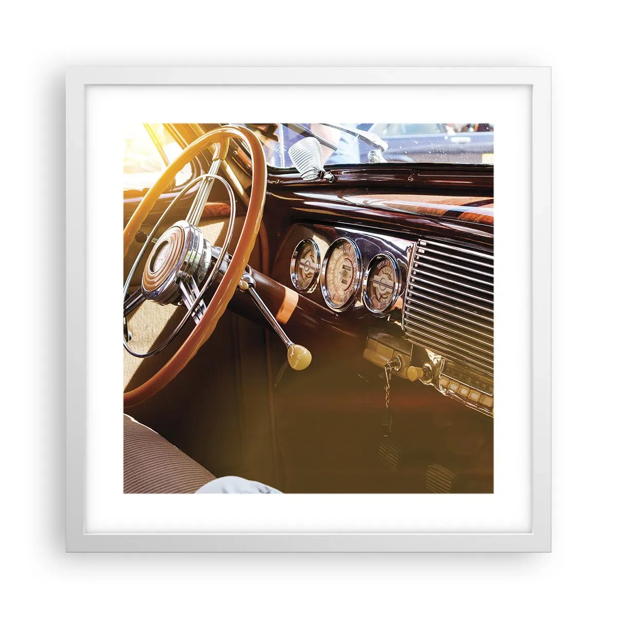 Poster in cornice bianca - Un soffio di lusso dal passato - 40x40 cm