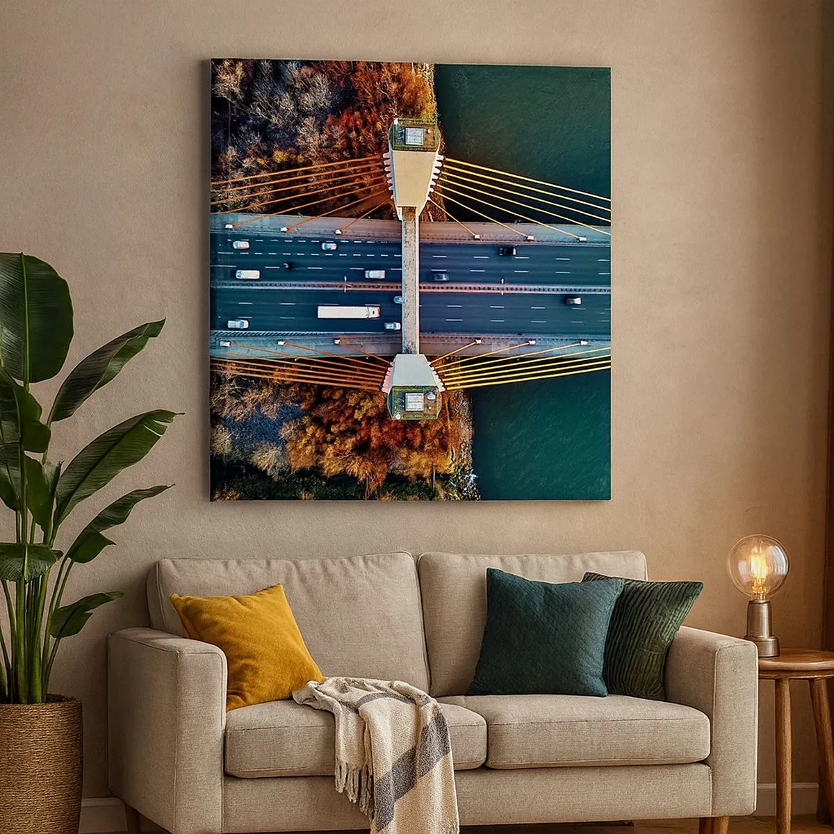 Quadro su tela - Stampe su Tela - Oltre il fiume, oltre il bosco - 30x30 cm